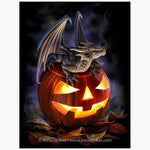 The Fashion Gift Shop: Trick or Treat Wall Canvas Pumpkin Dragon Art by Anne Stokes by Anne Stokes, Wall Art's