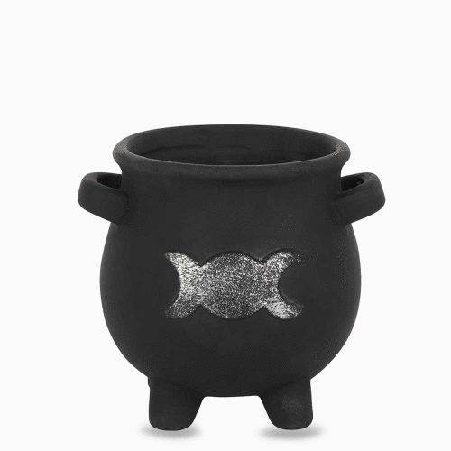 The Fashion Gift Shop: Triple Moon Cauldron Terracotta Plant Pot for Home Decor by Spirit of equinox, Pots and Planters