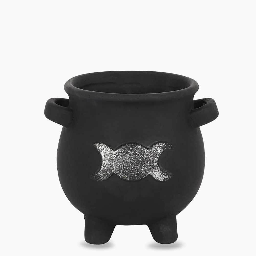 The Fashion Gift Shop: Triple Moon Cauldron Terracotta Plant Pot for Home Decor by Spirit of equinox, Pots and Planters