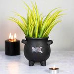 The Fashion Gift Shop: Triple Moon Cauldron Terracotta Plant Pot for Home Decor by Spirit of equinox, Pots and Planters