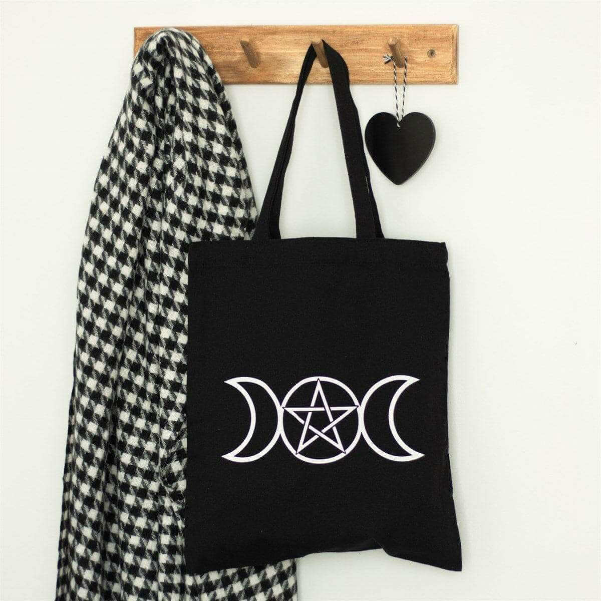 Triple Moon Cotton Tote Bag for Eco-Friendly Style by Spirit of equinox