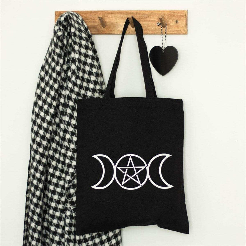 The Fashion Gift Shop: Triple Moon Cotton Tote Bag for Eco - Friendly Style by Spirit of equinox, Lunch Boxes & Totes