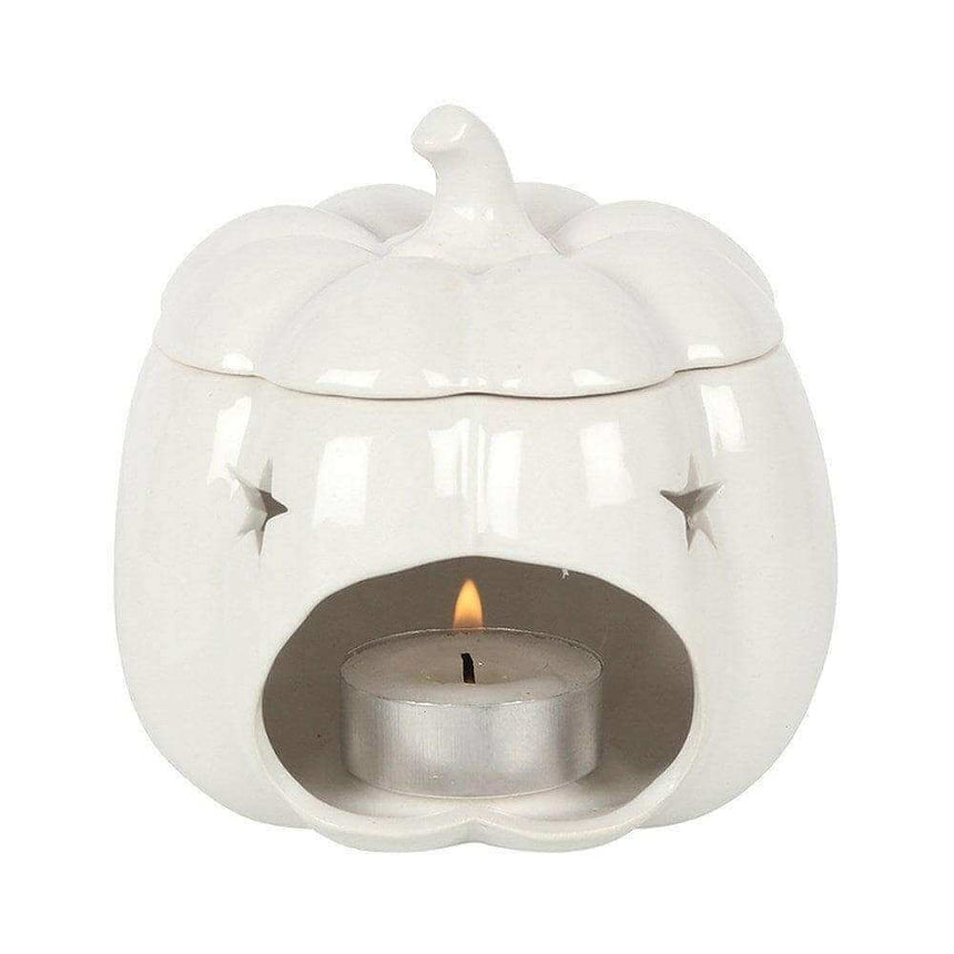 White Pumpkin Oil Burner and Wax Melt Warmer Halloween Gift