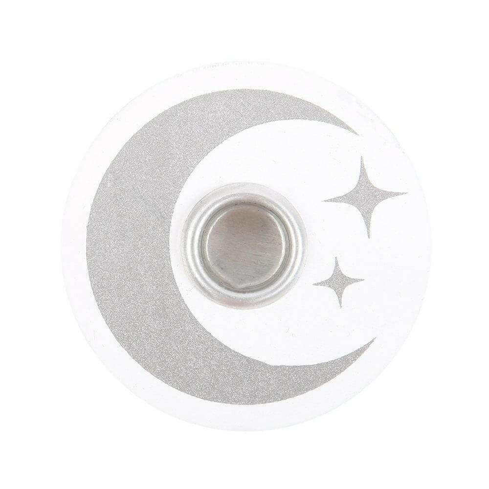 White Spell Candle Holders 3 Designs Star Moons Mystical by Spirit of equinox