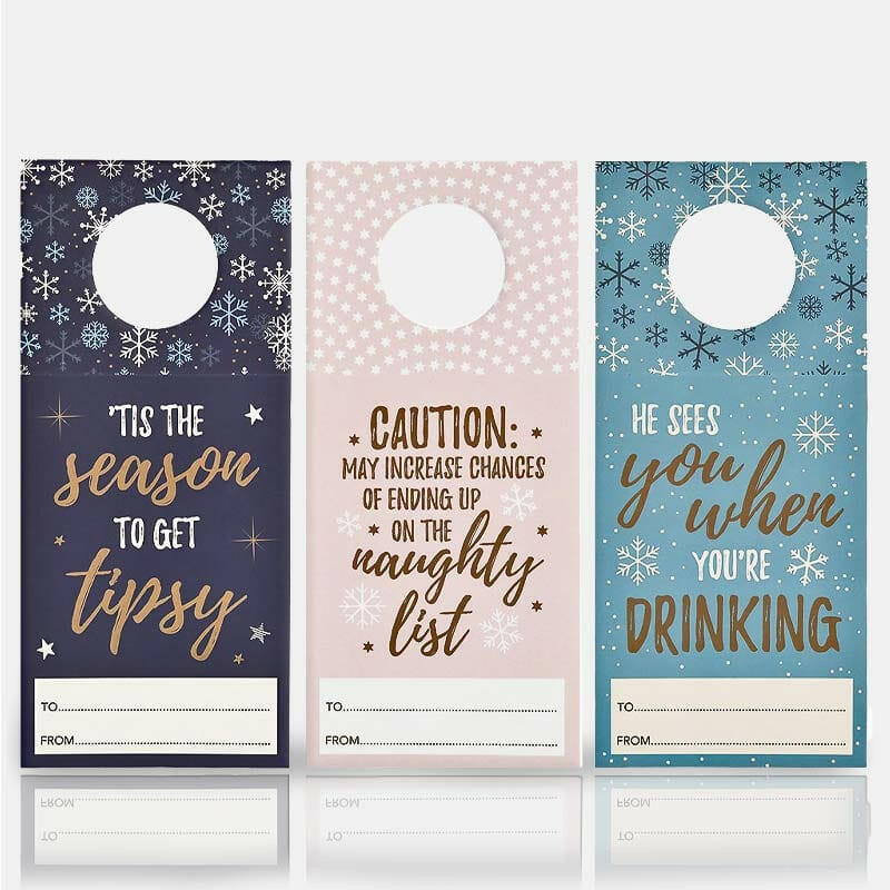 Winter Magic Set of 3 Wine, Gin, Whisky Bottle Gift Tags by Jones Home & Gifts
