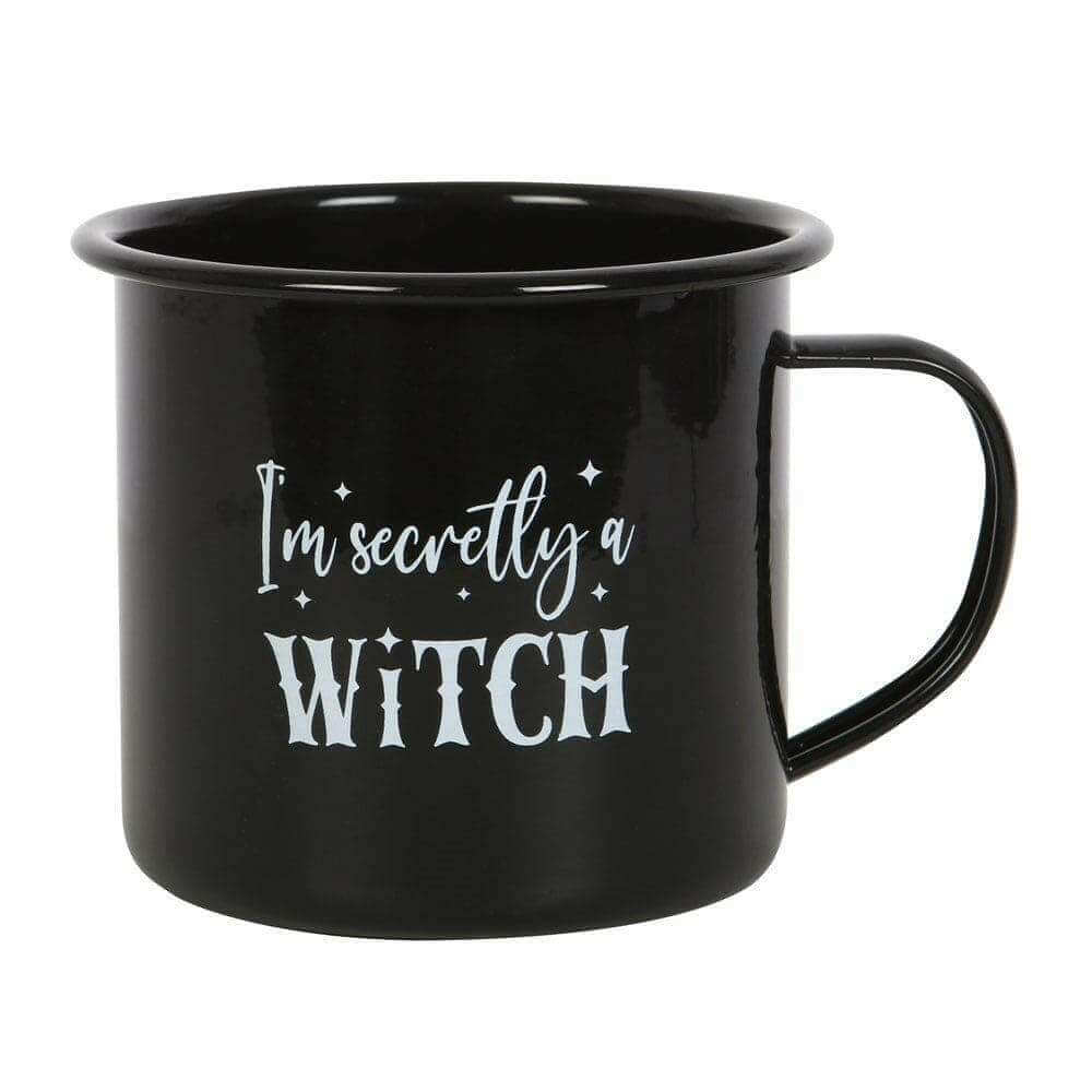 Witchy Enamel Mugs Halloween Autumn Hot Chocolate Mug Set by Spirit of equinox