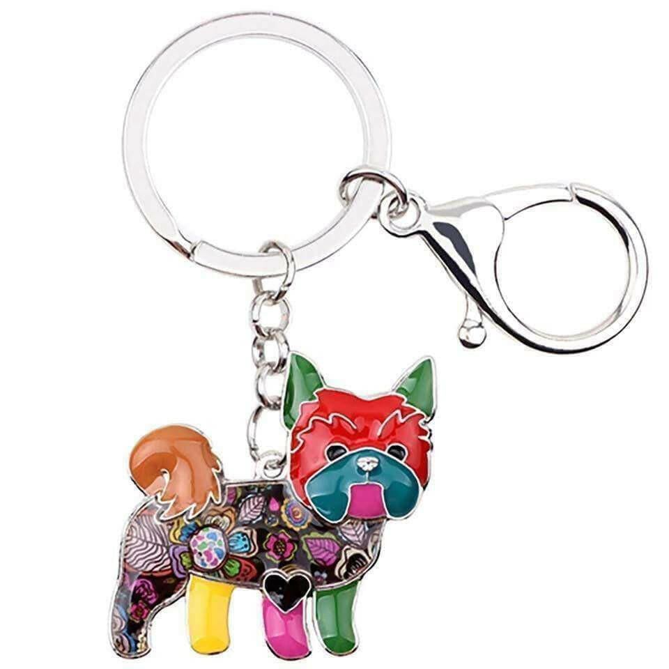 The Fashion Gift Shop: Yorkshire Terrier Dog Hand - Painted Mosaic Keyring Bag Charm Great Gifts by Fashion Accessories, Bag Charms & Keyrings