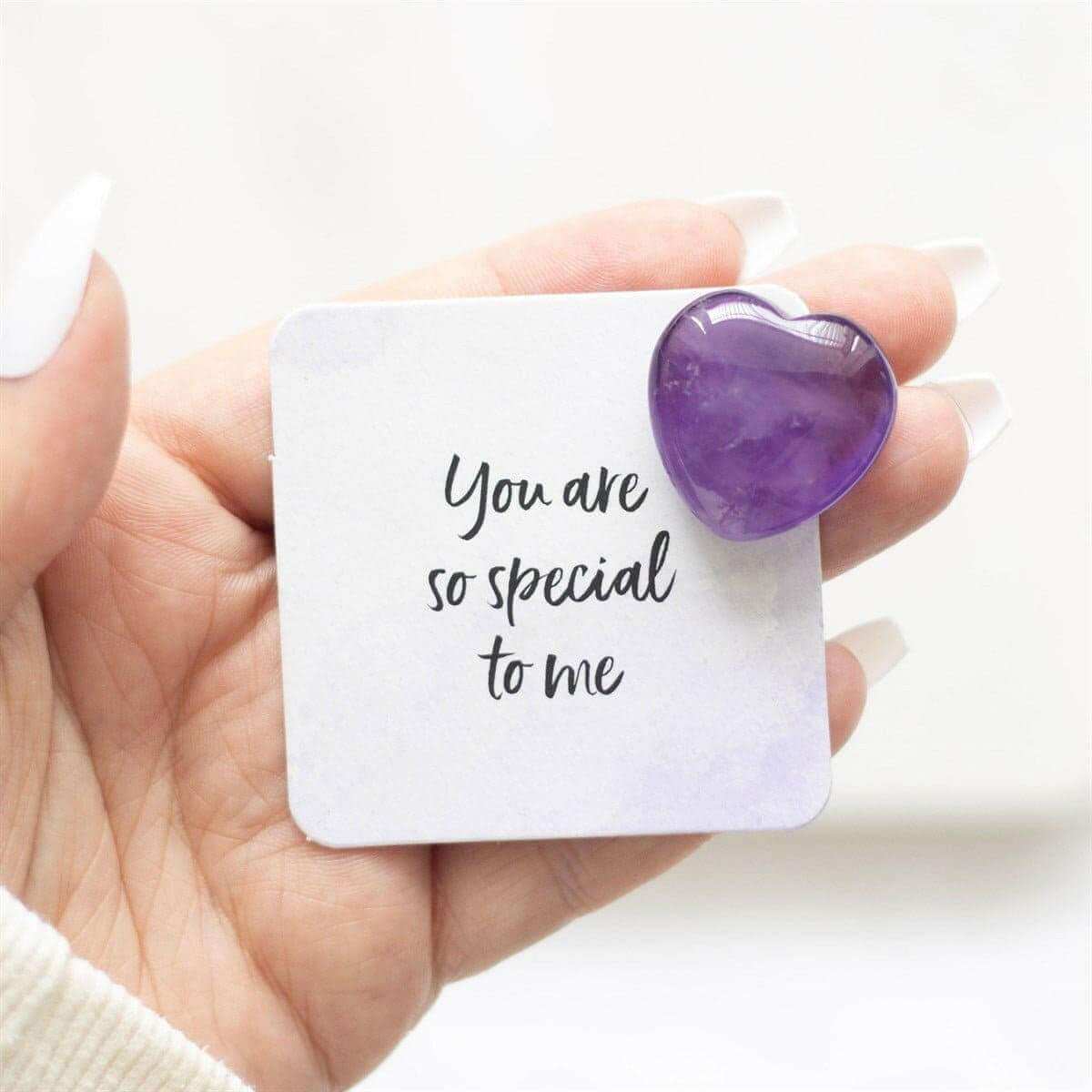 You Are Special to Me Amethyst Crystal Heart Gift Bag by Spirit of equinox