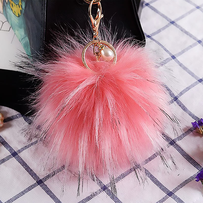 Faux Fur Pom Charm Bag Charm Keychain Pom Pom Key Ring 