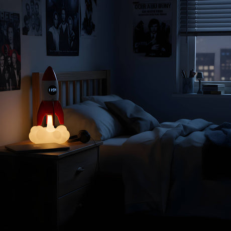 The Fashion Gift Shop: Steepletone Rocket 3 - in - 1 Bedside Light, Digital Clock & Ceiling Projector by Steepletone UK Ltd, Night Lights & Ambient Lighting