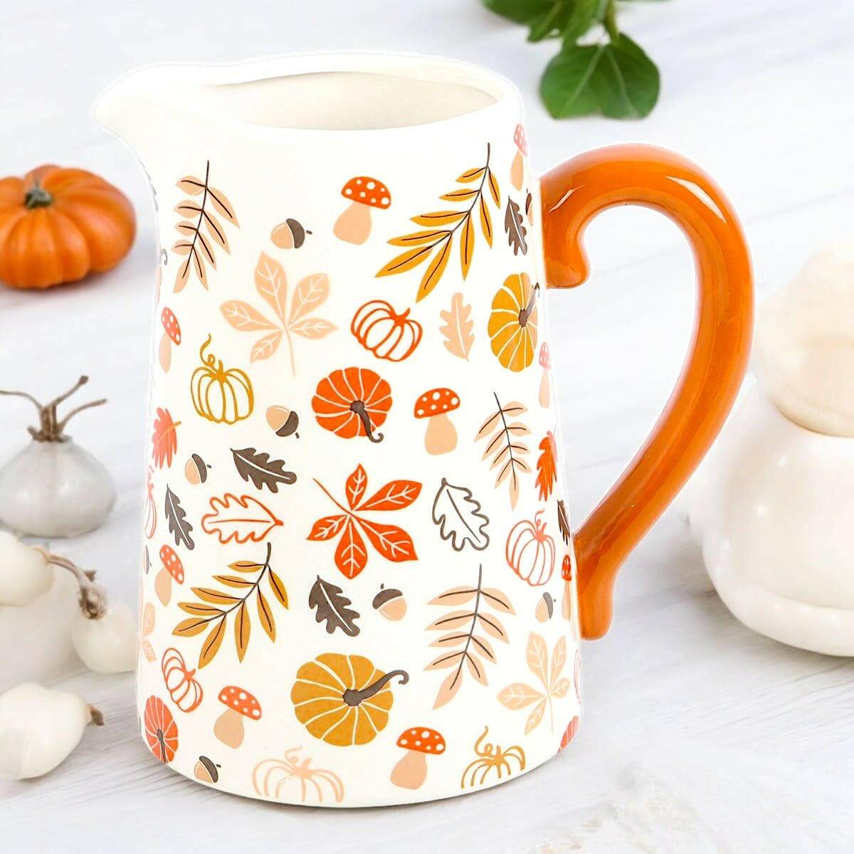 17cm Autumn Leaves and Pumpkins, Mushrooms Ceramic Flower Jug  Jones Home & Gifts  The Fashion Gift Shop .