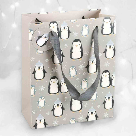 The Fashion Gift Shop: 23cm Medium Winter Penguin Gift Bag by Jones Home & Gifts, Gift Bag