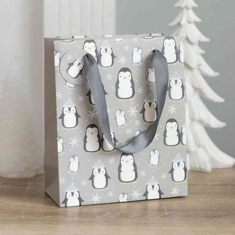 The Fashion Gift Shop: 23cm Medium Winter Penguin Gift Bag by Jones Home & Gifts, Gift Bag