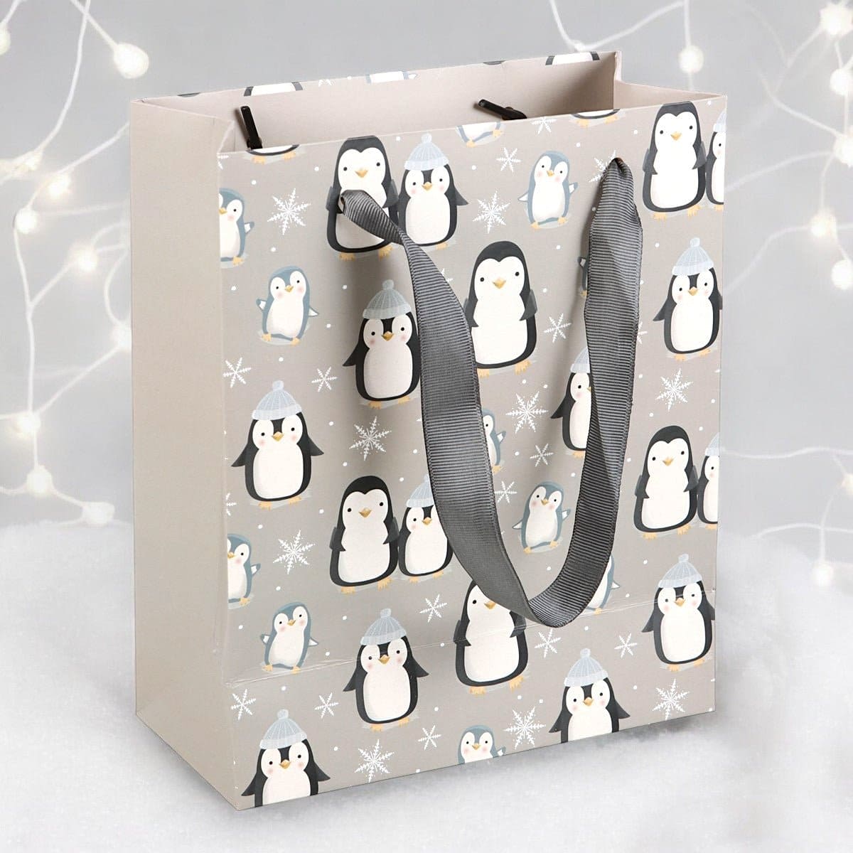 23cm Medium Winter Penguin Gift Bag - Gift Bag by Jones Home & Gifts