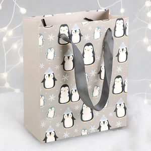 23cm Medium Winter Penguin Gift Bag - The Fashion Gift Shop Gift Bag by Jones Home & Gifts