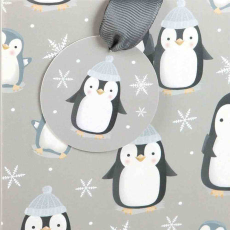 The Fashion Gift Shop: 23cm Medium Winter Penguin Gift Bag by Jones Home & Gifts, Gift Bag