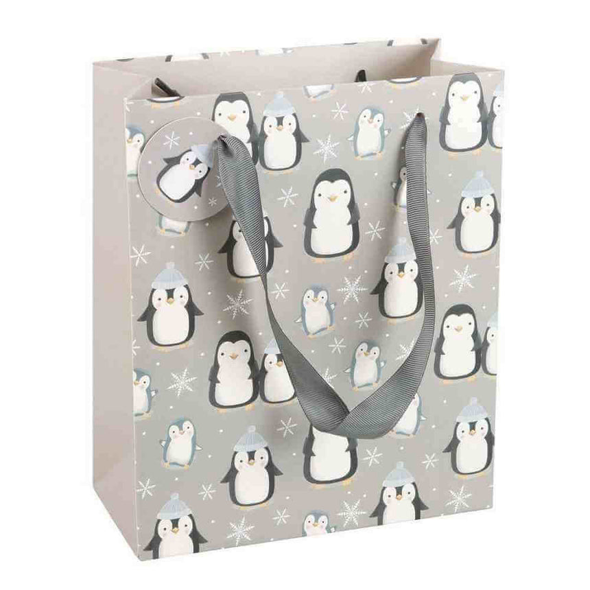 The Fashion Gift Shop: 23cm Medium Winter Penguin Gift Bag by Jones Home & Gifts, Gift Bag