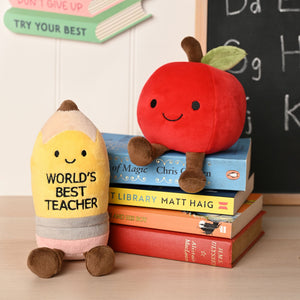 School Years World’s Best Teacher Plush Pencil & Apple Set