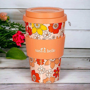 The Fashion Gift Shop: 70'S Floral Travel Coffee Cup, Environmentally Friendly by Sass and Belle, Travel Mug