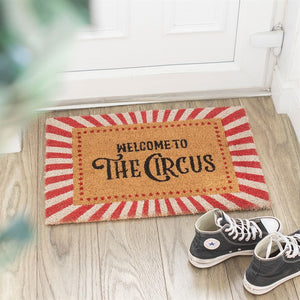Welcome to the Circus Striped Doormat