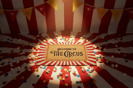The Fashion Gift Shop: Welcome to the Circus Striped Doormat by Jones Home & Gifts, Rugs & Doormats