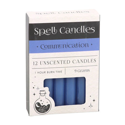 Communication 12 unscented candles box with 1 hour burn time and 9 grams