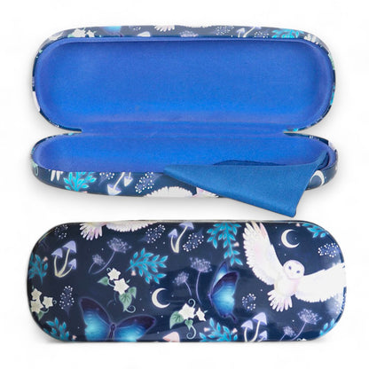 Night Flight Owl Sky Print Glasses Case