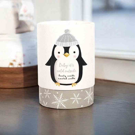 The Fashion Gift Shop: Frosty Vanilla Penguin Candle, Home Fragrance Boxed Candles Pompom by Jones Home & Gifts, Christmas candle