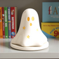 Halloween Ceramic Dual Ghost Tealight Holder and Incense Cone Plate