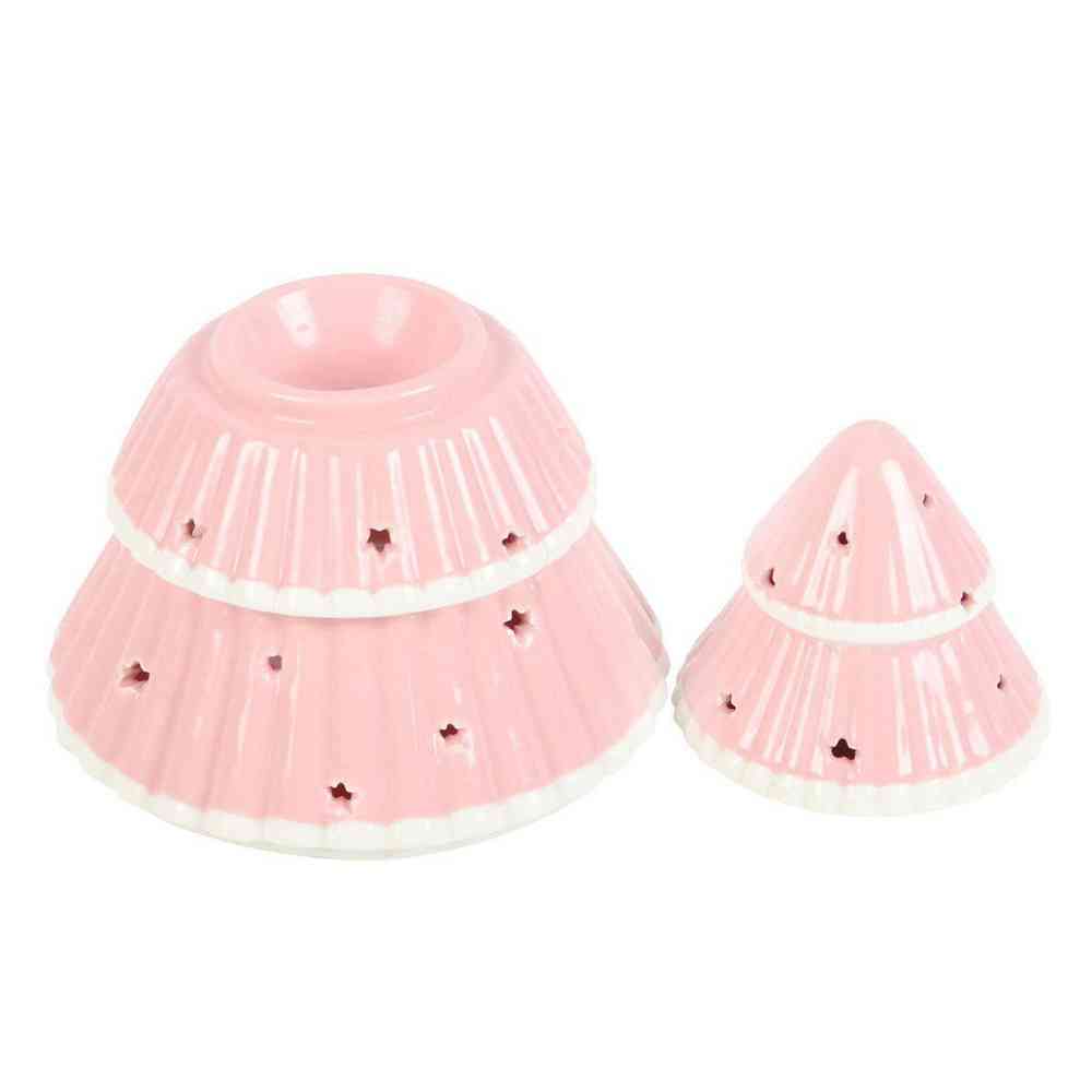 Pink Christmas Tree Oil Burner, Christmas Decorations by Jones Home & Gifts