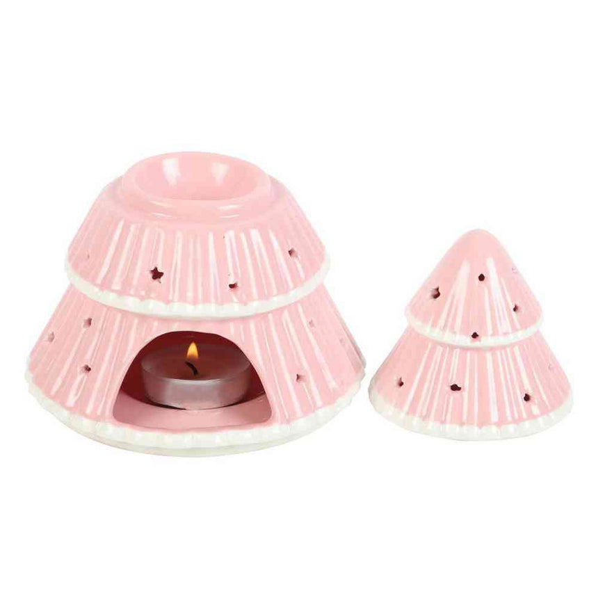 The Fashion Gift Shop: Pink Christmas Tree Oil Burner, Christmas Decorations by Jones Home & Gifts, Oil Burner & Wax Melters