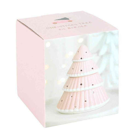 The Fashion Gift Shop: Pink Christmas Tree Oil Burner, Christmas Decorations by Jones Home & Gifts, Oil Burner & Wax Melters