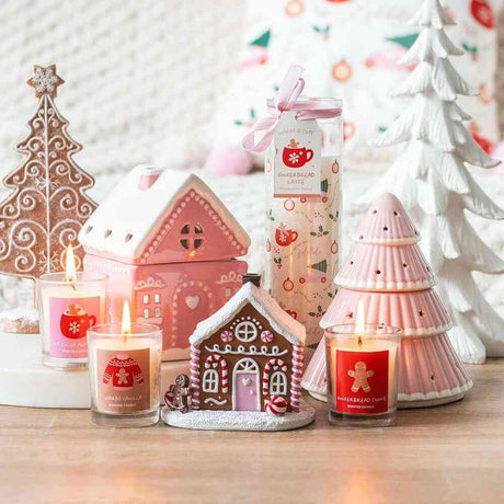 The Fashion Gift Shop: Pink Christmas Tree Oil Burner, Christmas Decorations by Jones Home & Gifts, Oil Burner & Wax Melters