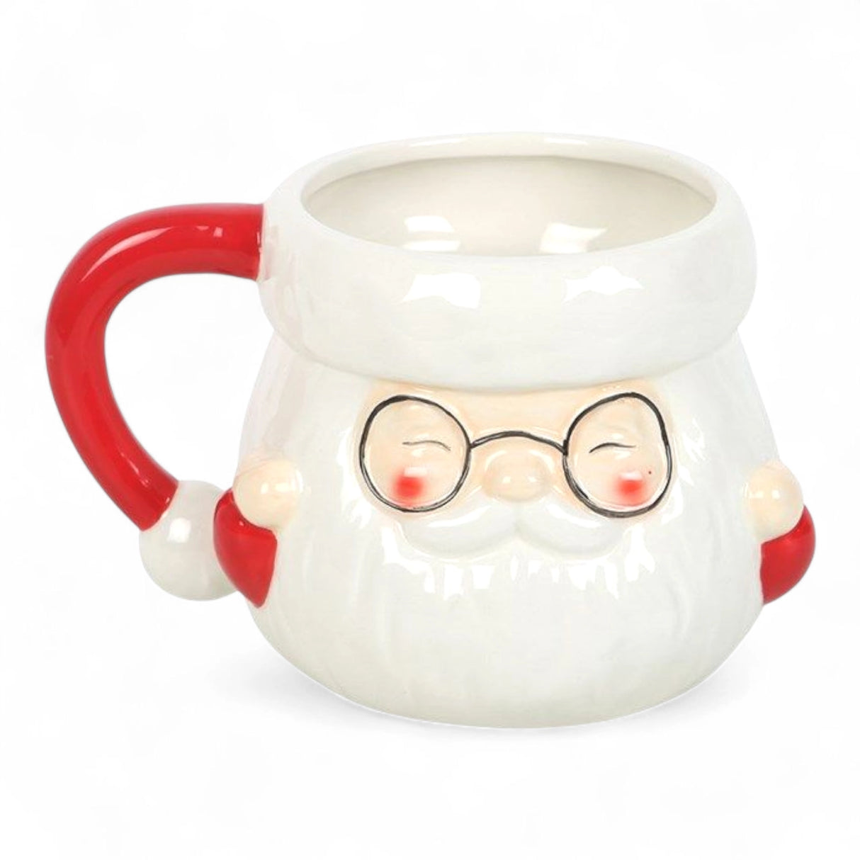 Santa Claus Shaped Ceramic Mug 500ml | Christmas Hot Chocolate & Coffee Mug