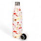 All Over Mushroom Print Metal 500ml Water Bottle - Water Bottles by Spirit of equinox