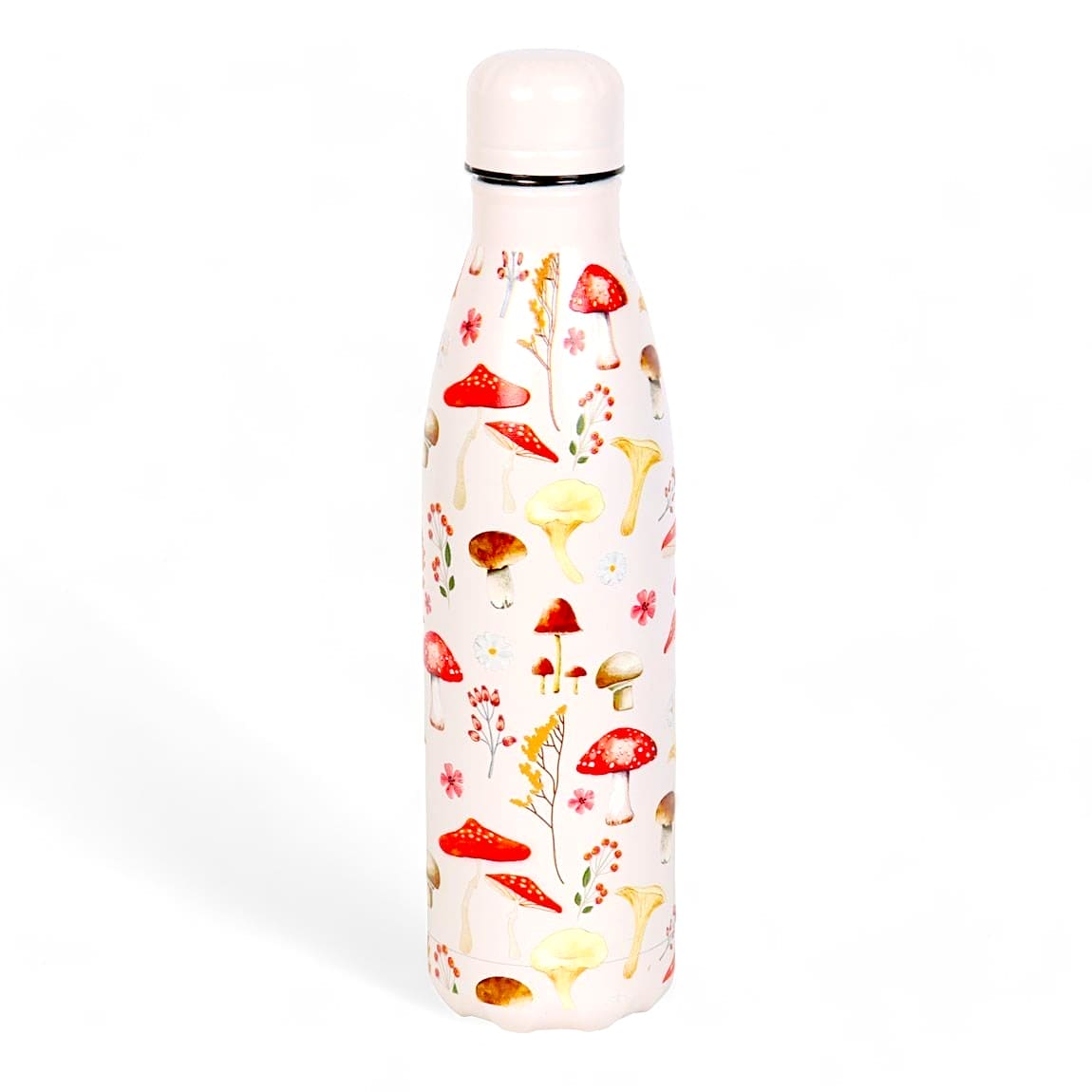 All Over Mushroom Print Metal 500ml Water Bottle - Water Bottles by Spirit of equinox