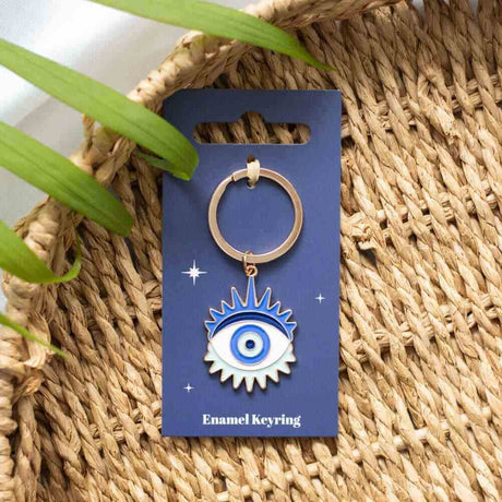 The Fashion Gift Shop: All Seeing Eye Metal Keyring, Evil Eye, Protection & Good Luck by Jones Home & Gifts, Bag Charms & Keyrings
