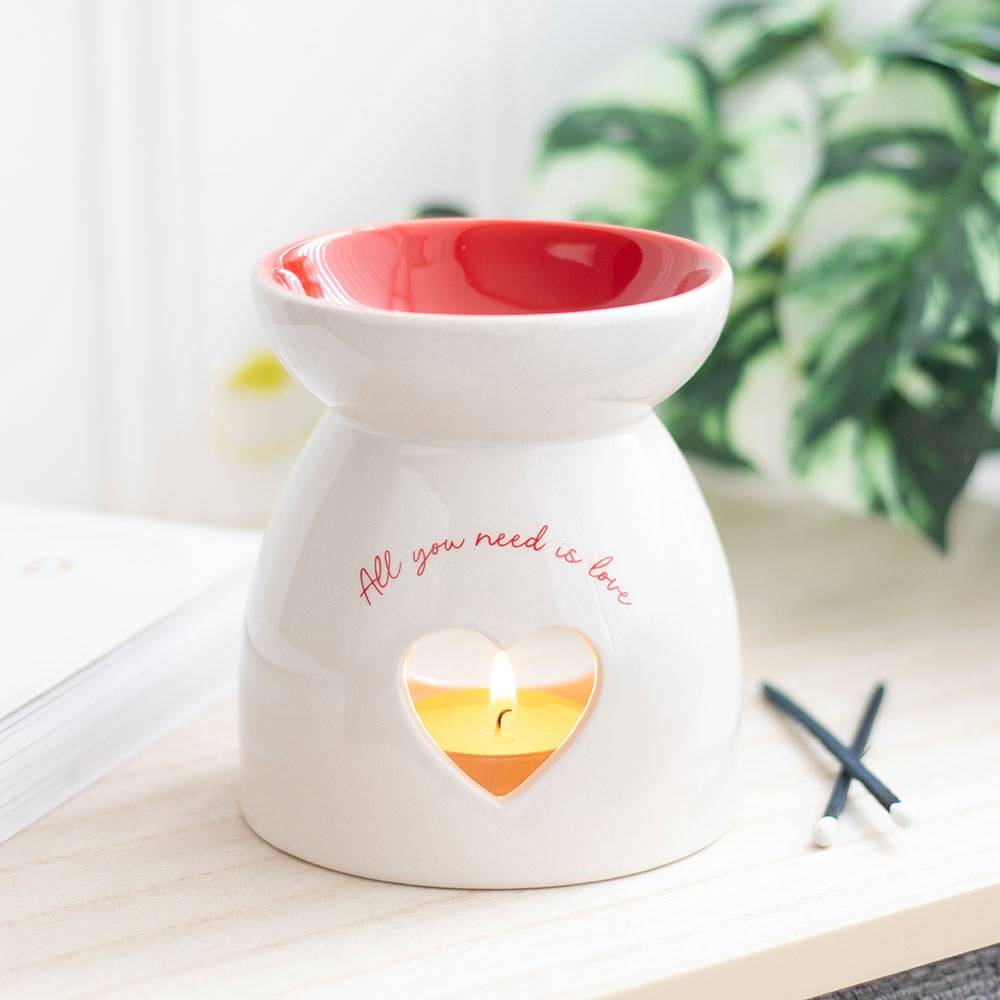 All You Need is Love Heart Oil/Wax Burner, Valentines, Mothers Day Gifts - The Fashion Gift Shop by Jones Home & Gifts