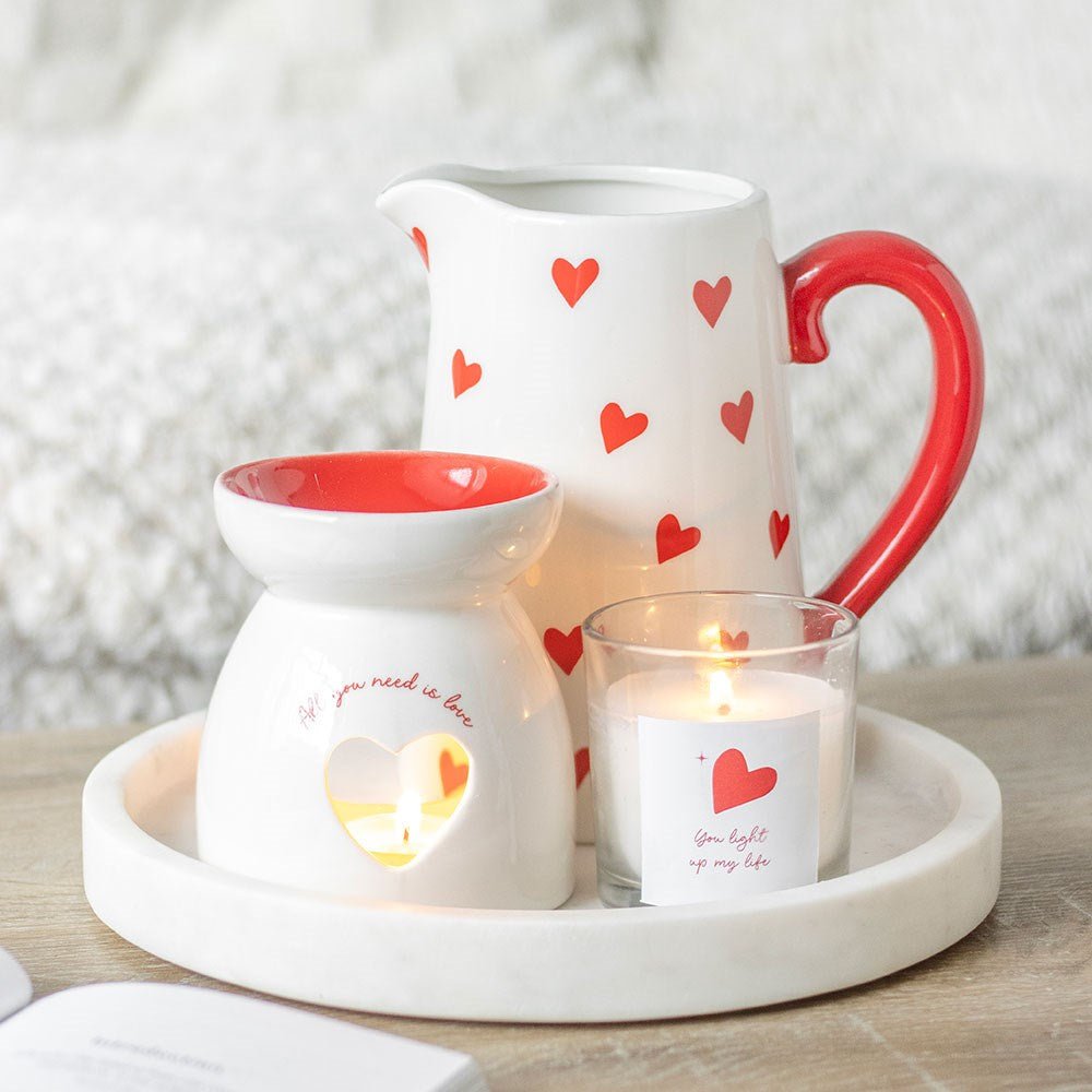 All You Need is Love Heart Oil/Wax Burner, Valentines, Mothers Day Gifts - Oil Burner & Wax Melters by Jones Home & Gifts