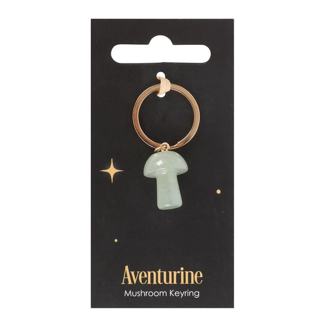 Aventurine Crystal Mushroom Keyring - Bag Charms & Keyrings by Spirit of equinox