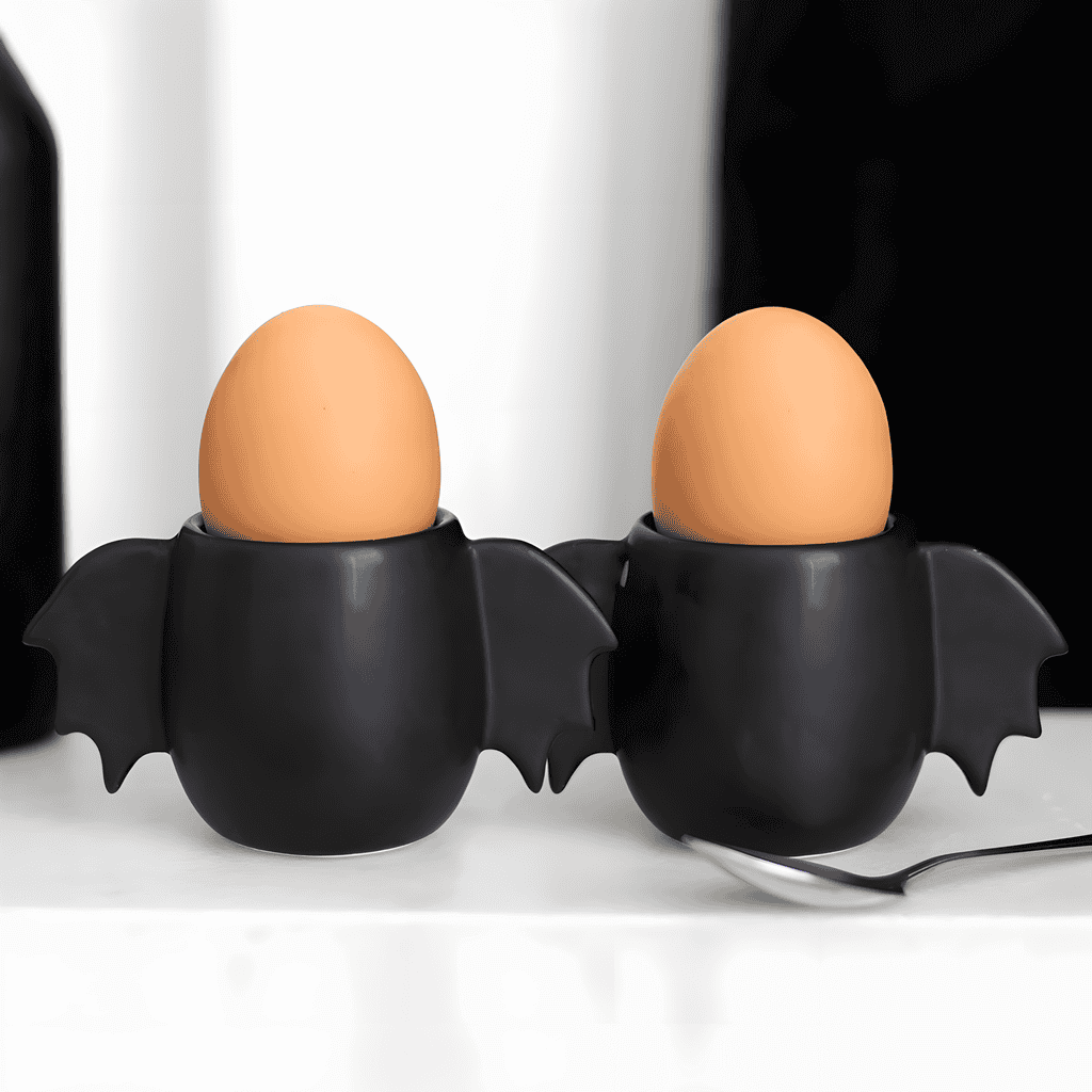 The Fashion Gift Shop: Bat Wing Egg Cup Set for Stylish Breakfast Serving by Spirit of equinox, Egg Cups