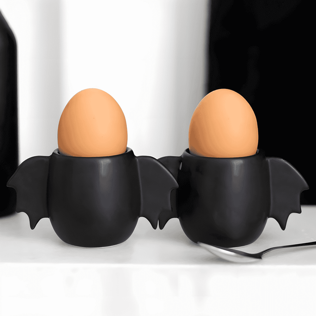 The Fashion Gift Shop: Bat Wing Egg Cup Set for Stylish Breakfast Serving by Spirit of equinox, Egg Cups