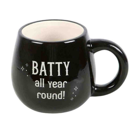 Batty All Year Black Mug with hidden Bat