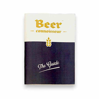 Beer guide booklet cover titled “Beer connoisseur” with “The Guide” text on dark panel