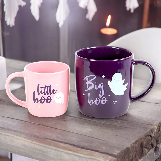 Big Boo Little Boo Family Ghost Halloween Mug Set - Mugs and Cups by Spirit of equinox