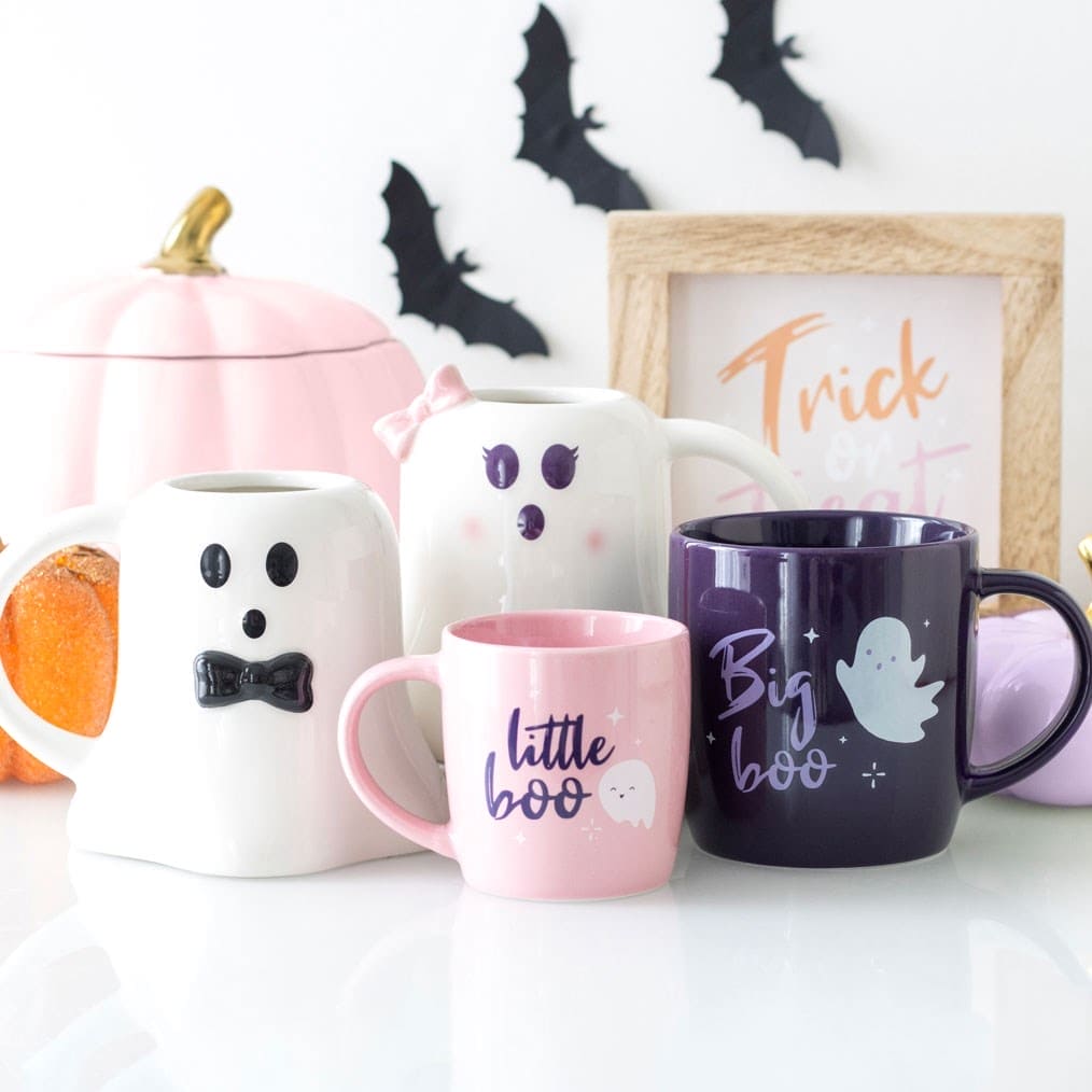 Big Boo Little Boo Family Ghost Halloween Mug Set - Mugs and Cups by Spirit of equinox