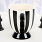 Black and White Monochrome Striped Bat Wing Teacup - Mugs and Cups by Spirit of equinox