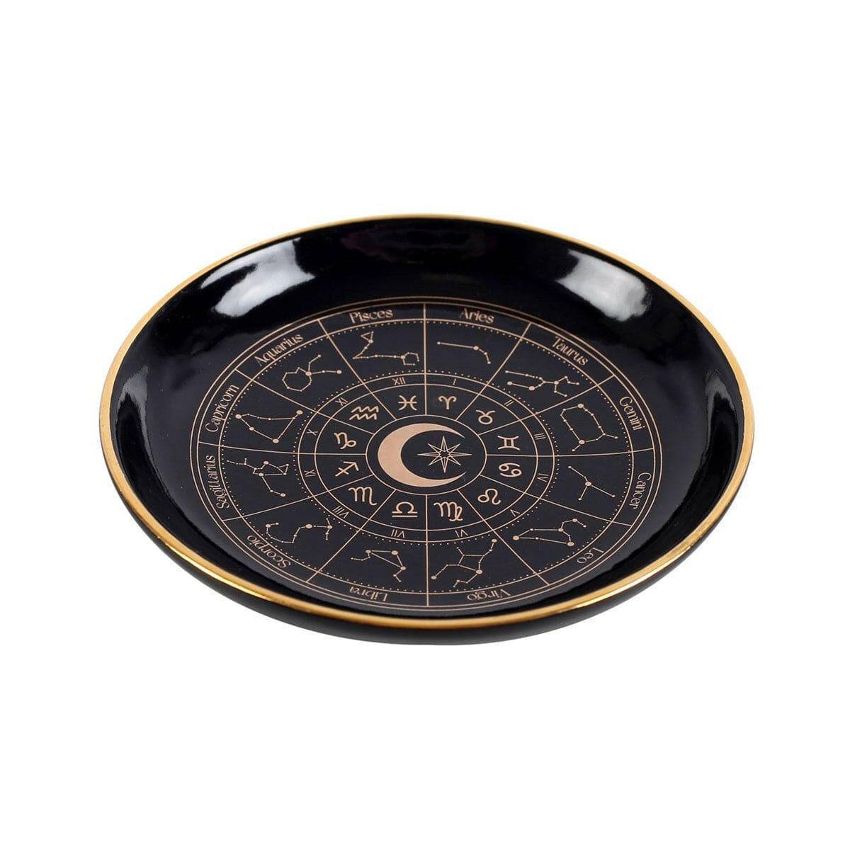 Black Astrology Wheel Trinket Jewellery Dish With Gold Details  Spirit of equinox  The Fashion Gift Shop .