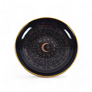 Black Astrology Wheel Trinket Jewellery Dish With Gold Details - The Fashion Gift Shop Jewellery Dish by Spirit of equinox