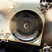 Black Astrology Wheel Trinket Jewellery Dish With Gold Details - The Fashion Gift Shop by Spirit of equinox